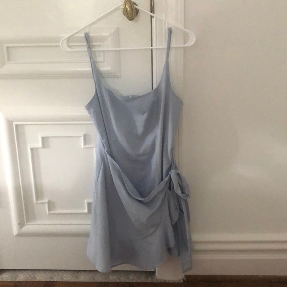 Princess Polly Blue Wrap Dress - Picture 2 of 3